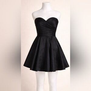 Black Strapless Fit & Flare Mini Dress Lined Sweetheart Party Dress Stella Cruz